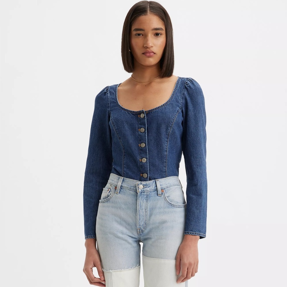 Levi long sleeve western corset top